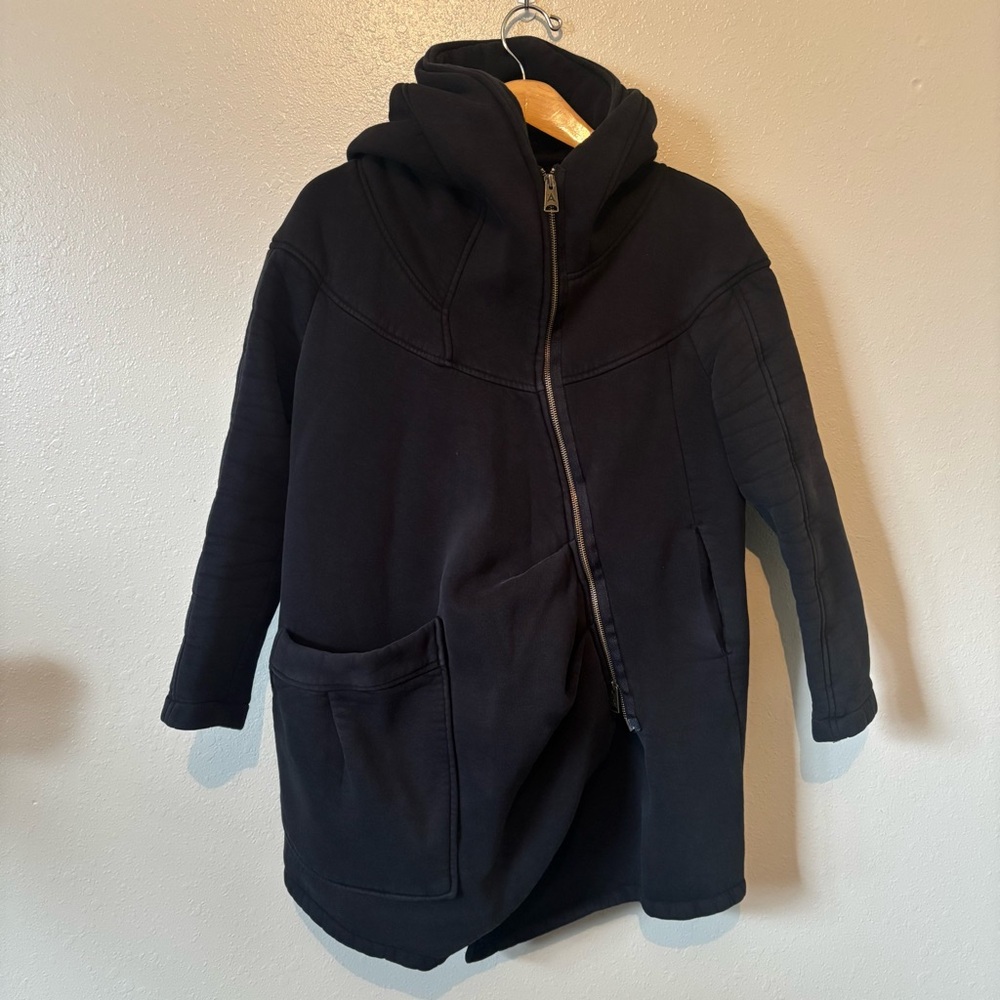 Aakasha asymmetrical black hoodie jacket
